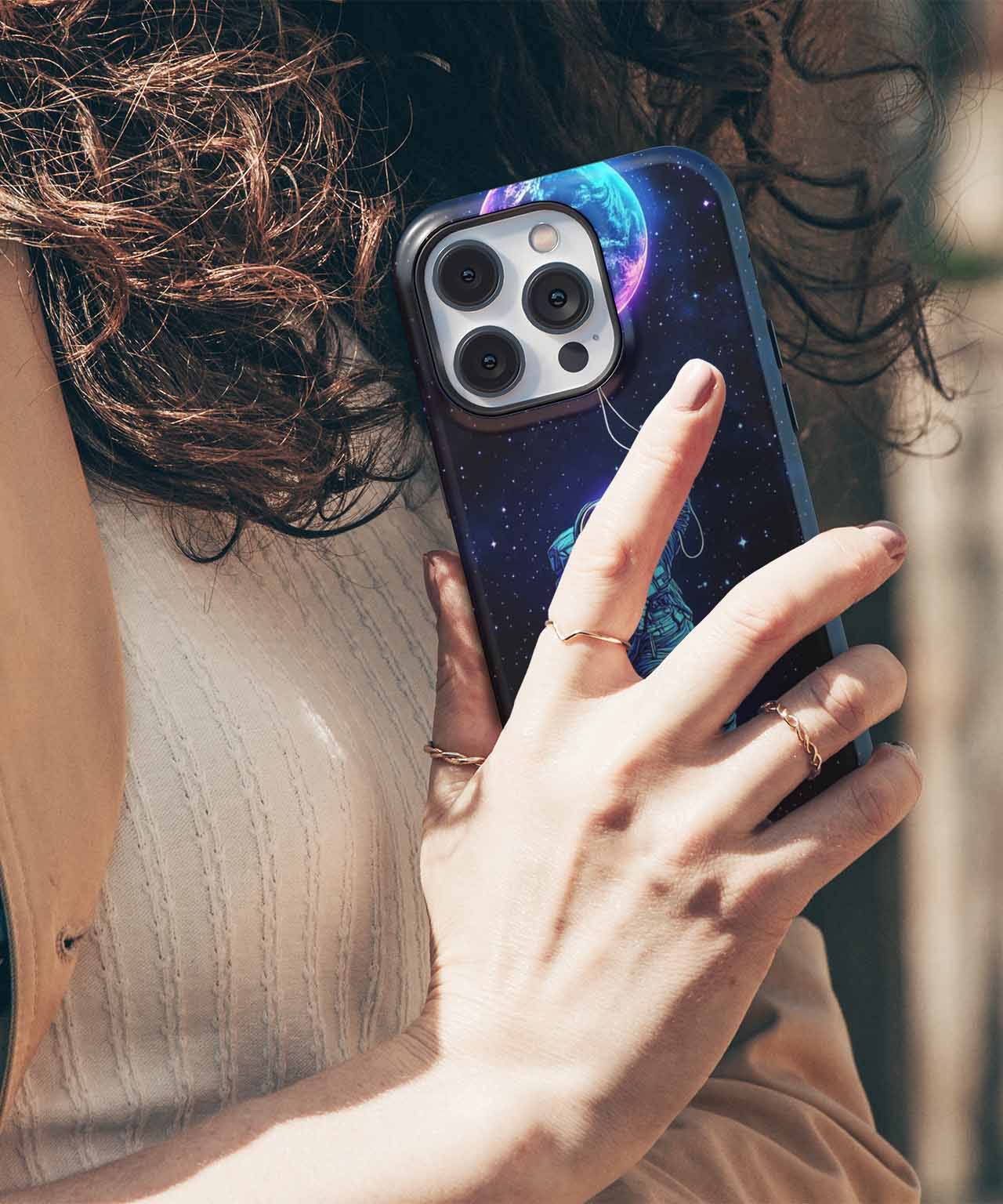 Floating Astronaut with Cosmic Balloon iPhone case Case Cazify - Delivery Canada