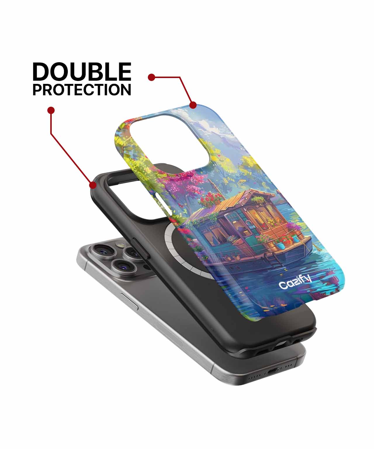 Floating Oasis of Colorful Serenity iPhone case Case Cazify - Delivery Canada
