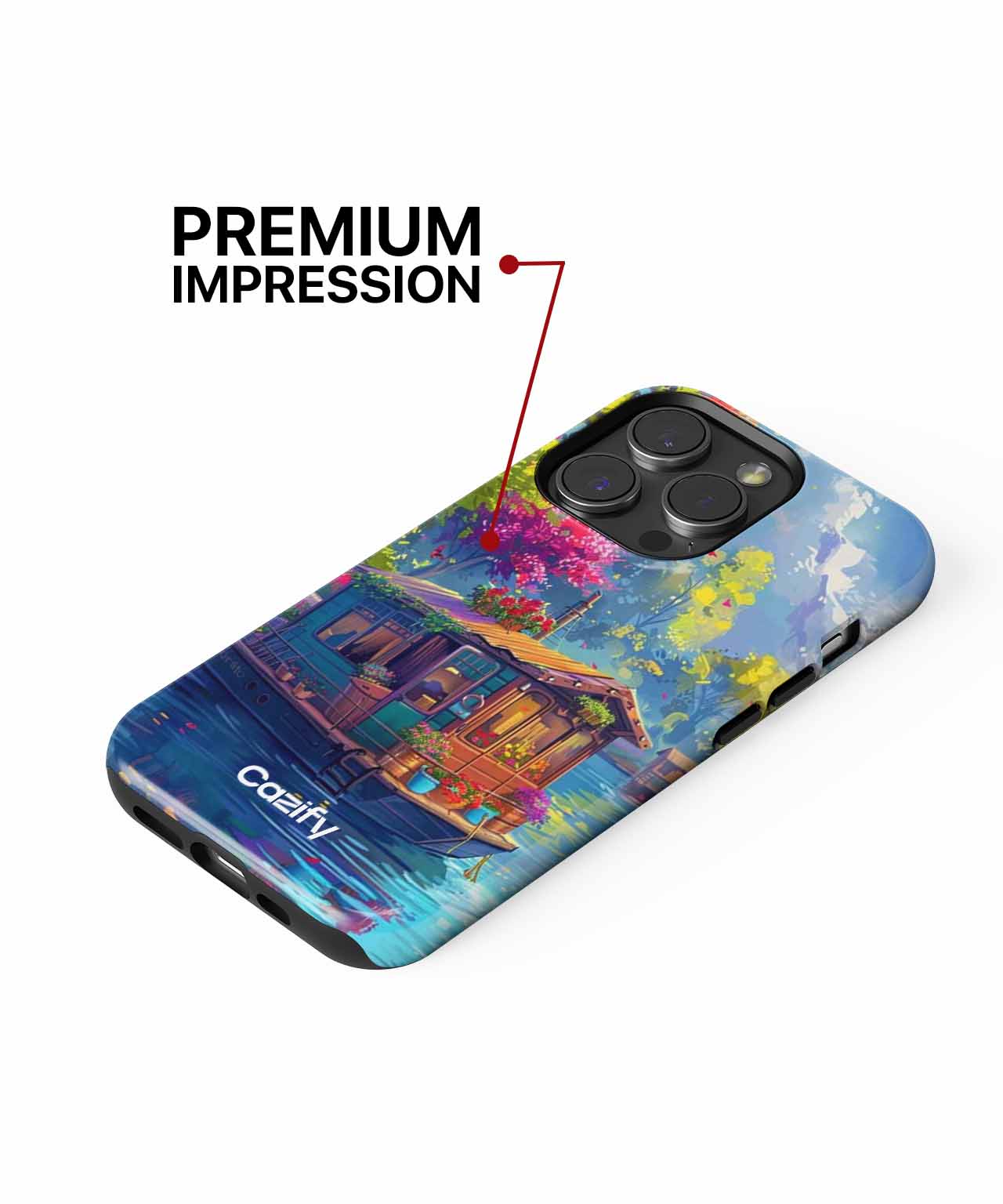 Floating Oasis of Colorful Serenity iPhone case Case Cazify - Delivery Canada