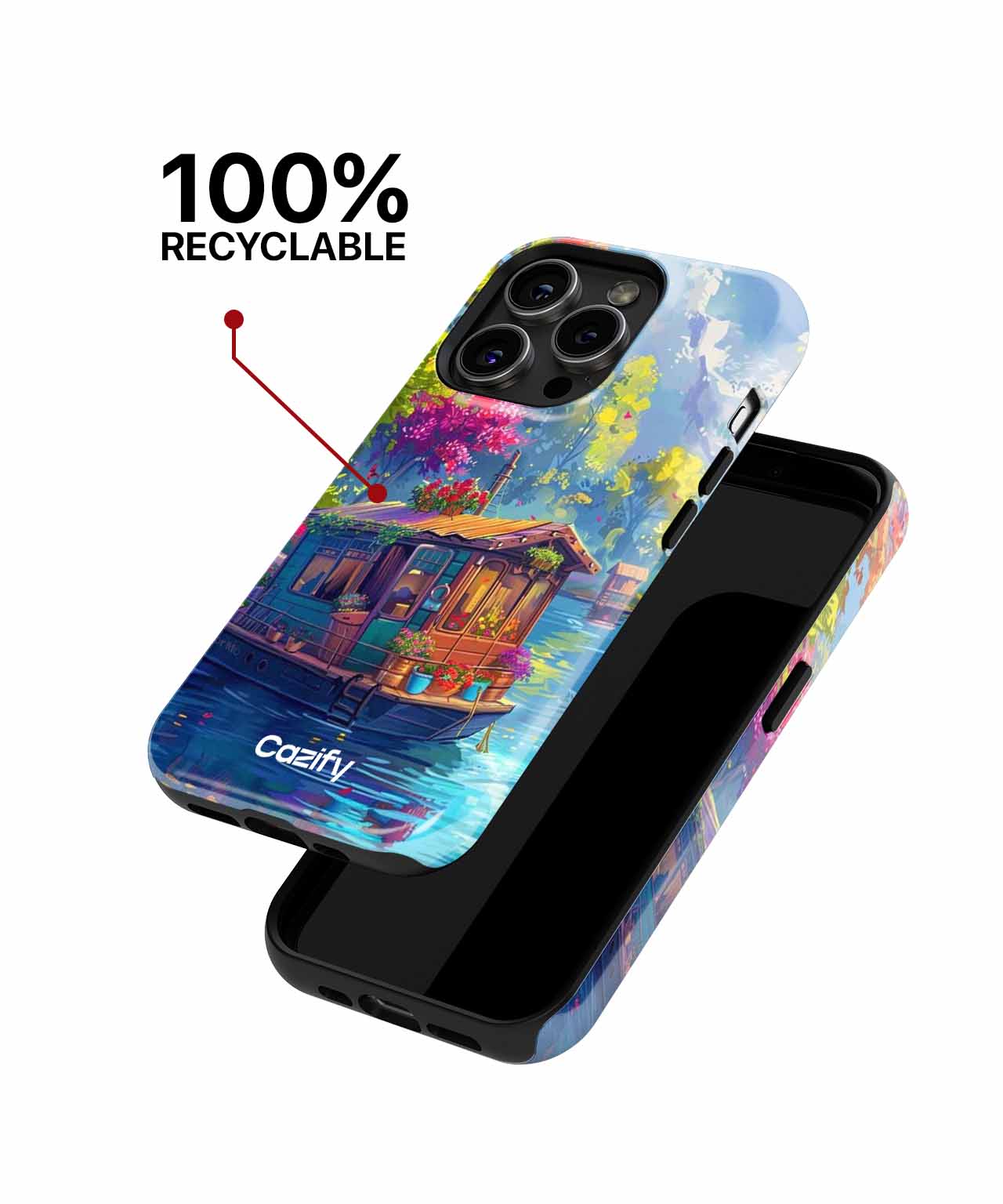 Floating Oasis of Colorful Serenity iPhone case Case Cazify - Delivery Canada