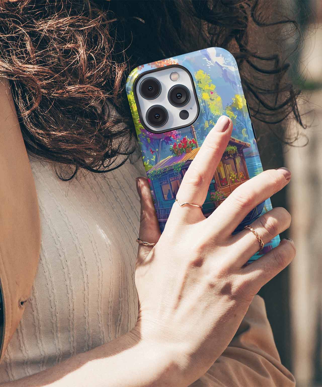 Floating Oasis of Colorful Serenity iPhone case Case Cazify - Delivery Canada