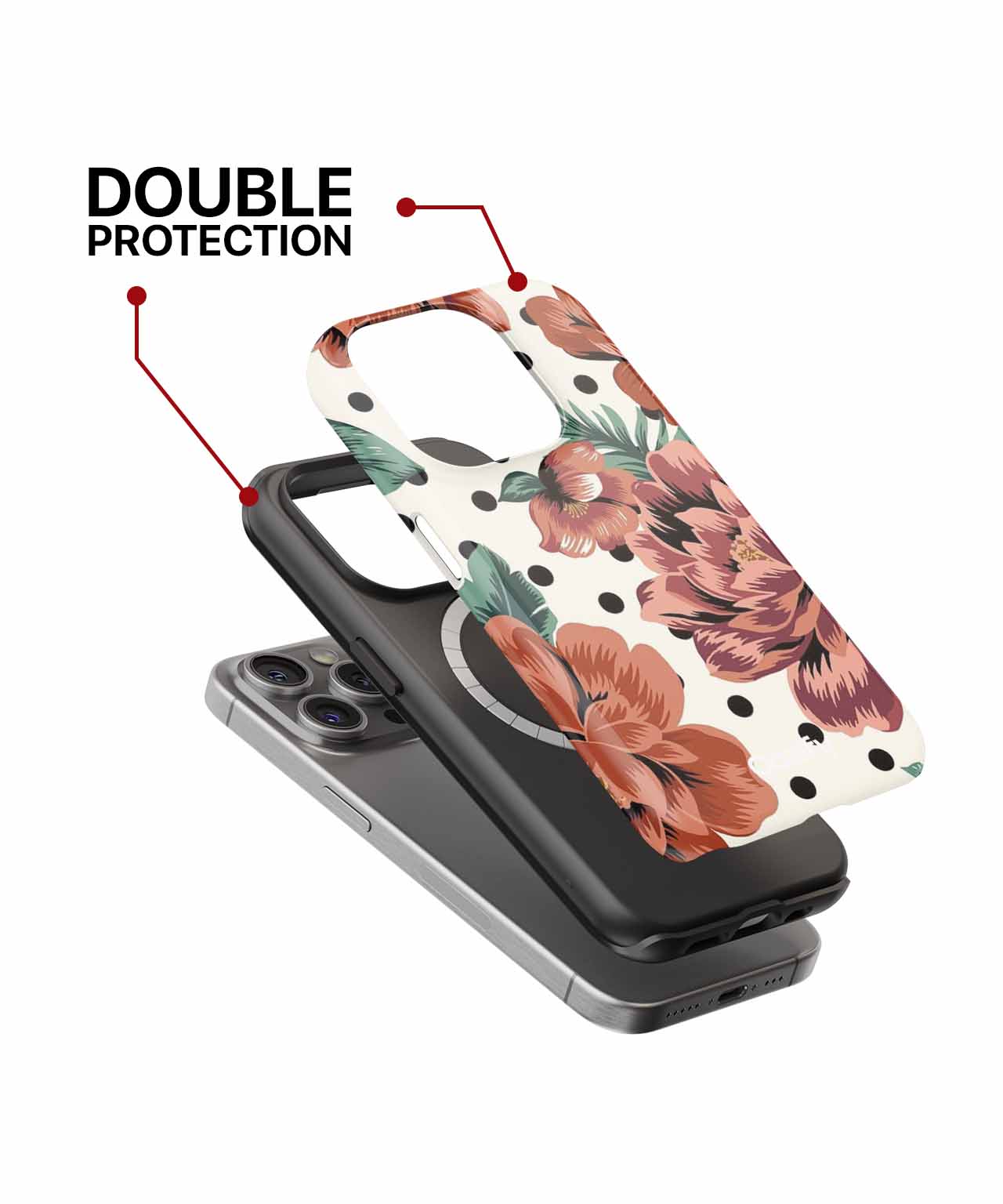 Floral Delight with Playful Polka Dots iPhone case Case Cazify - Delivery Canada