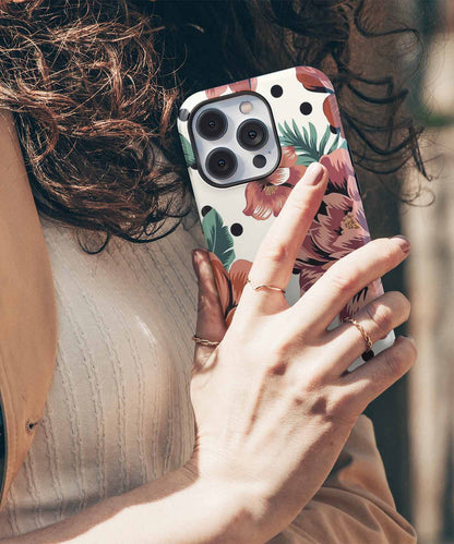 Floral Delight with Playful Polka Dots iPhone case Case Cazify - Delivery Canada
