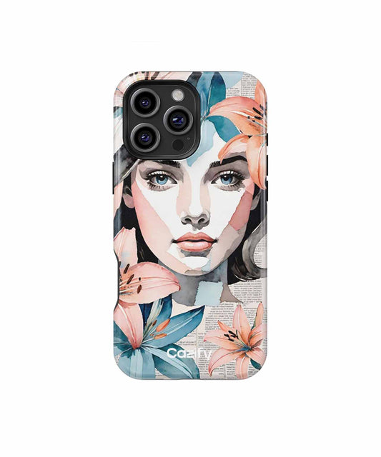 Floral Fantasy Meets Portrait Perfection iPhone case Case Cazify - Delivery Canada