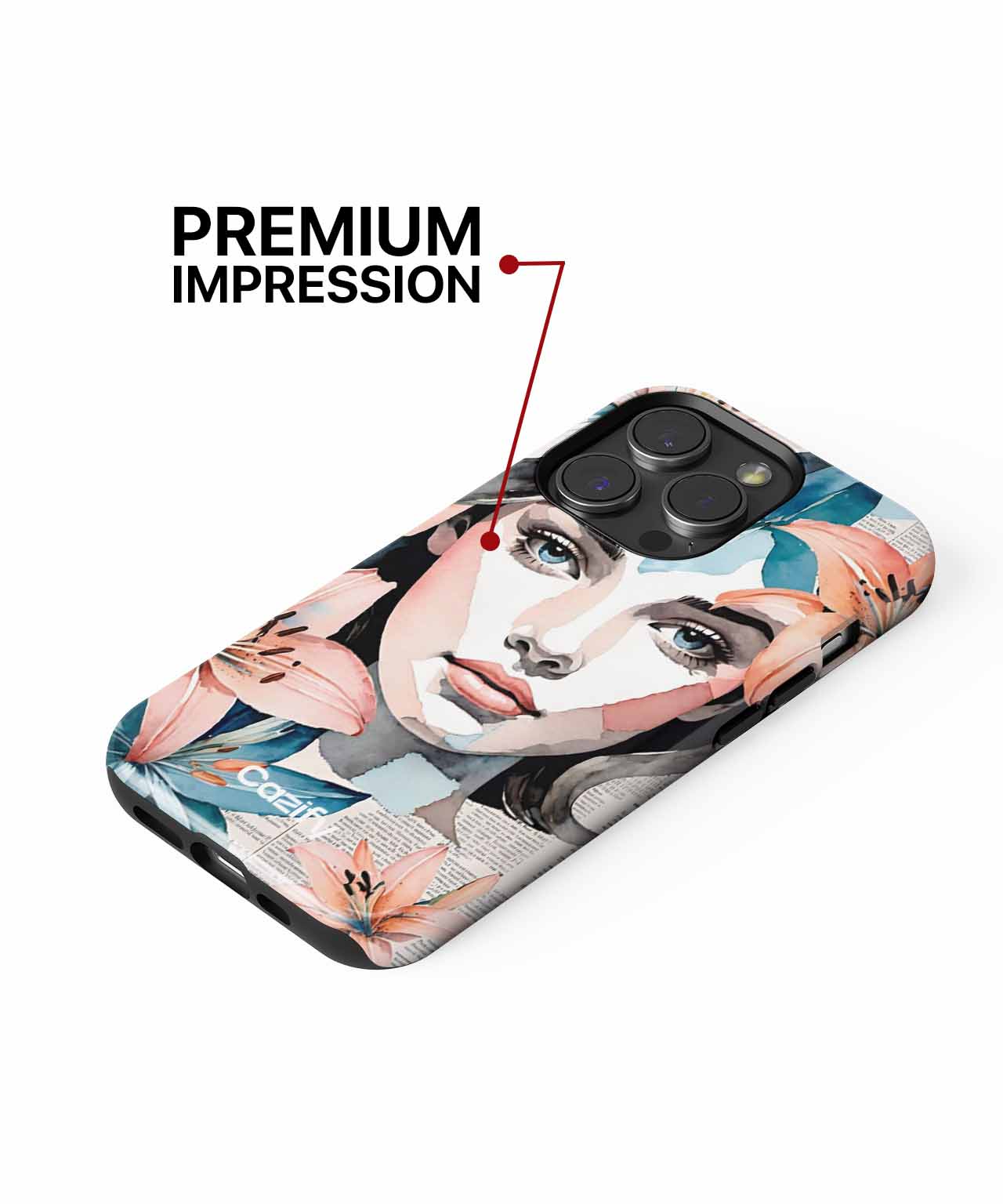 Floral Fantasy Meets Portrait Perfection iPhone case Case Cazify - Delivery Canada