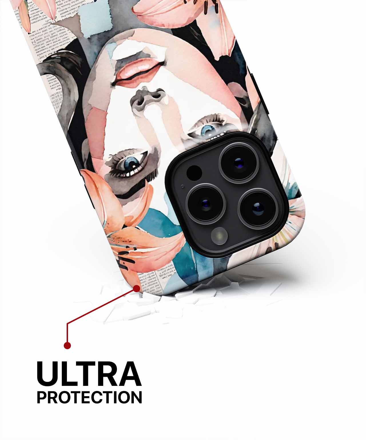 Floral Fantasy Meets Portrait Perfection iPhone case Case Cazify - Delivery Canada
