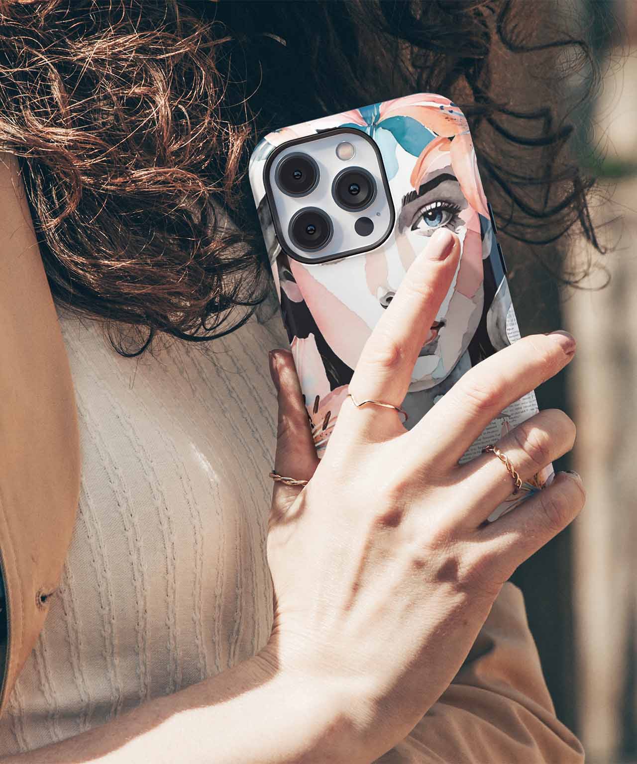 Floral Fantasy Meets Portrait Perfection iPhone case Case Cazify - Delivery Canada