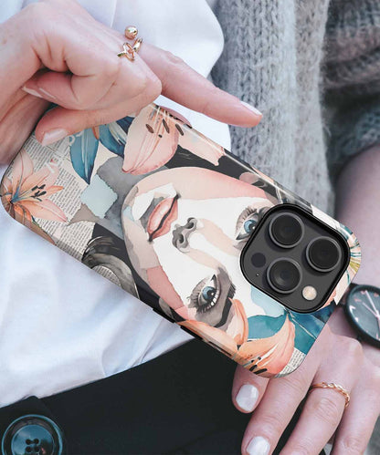 Floral Fantasy Meets Portrait Perfection iPhone case Case Cazify - Delivery Canada