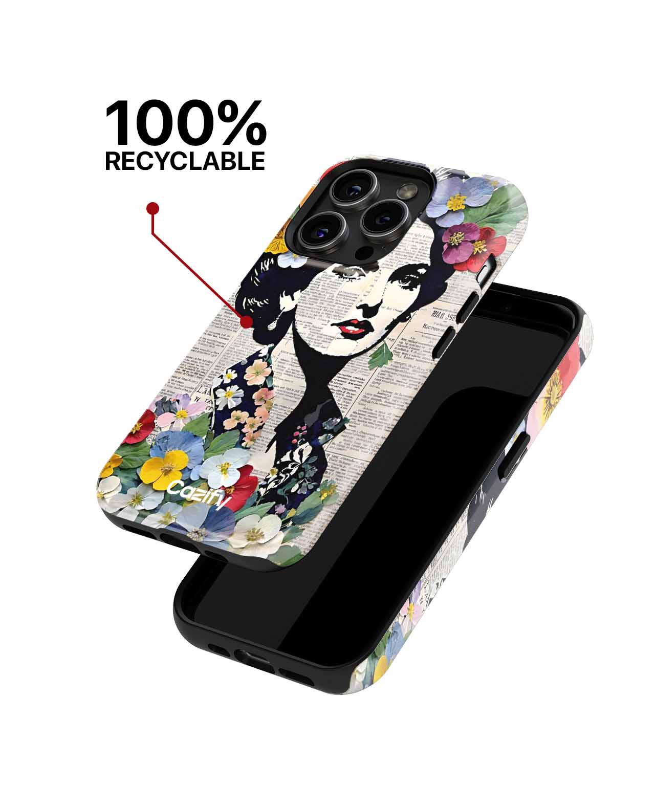 Floral Fashionista with Vintage Vibes iPhone case Case Cazify - Delivery Canada