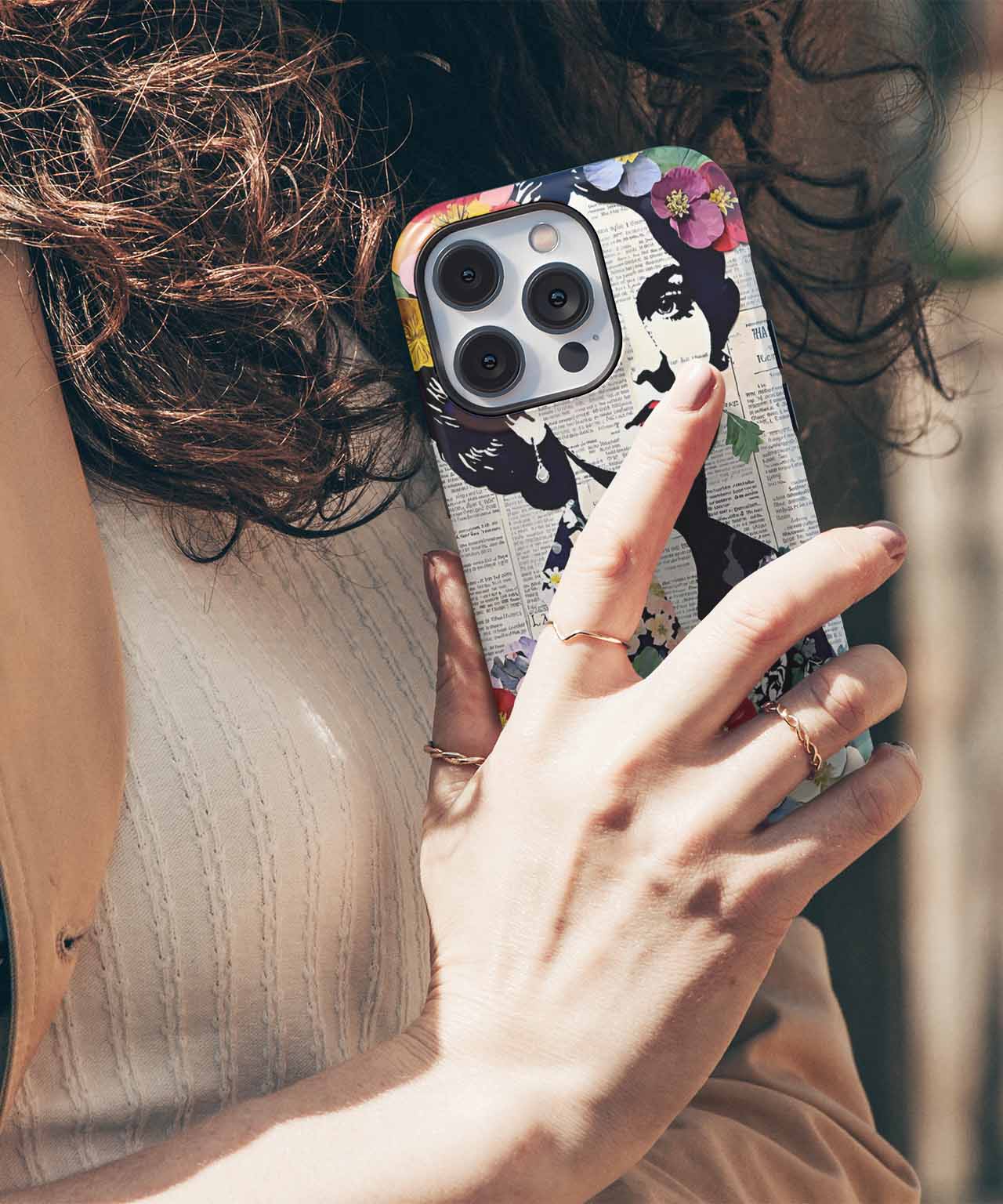 Floral Fashionista with Vintage Vibes iPhone case Case Cazify - Delivery Canada