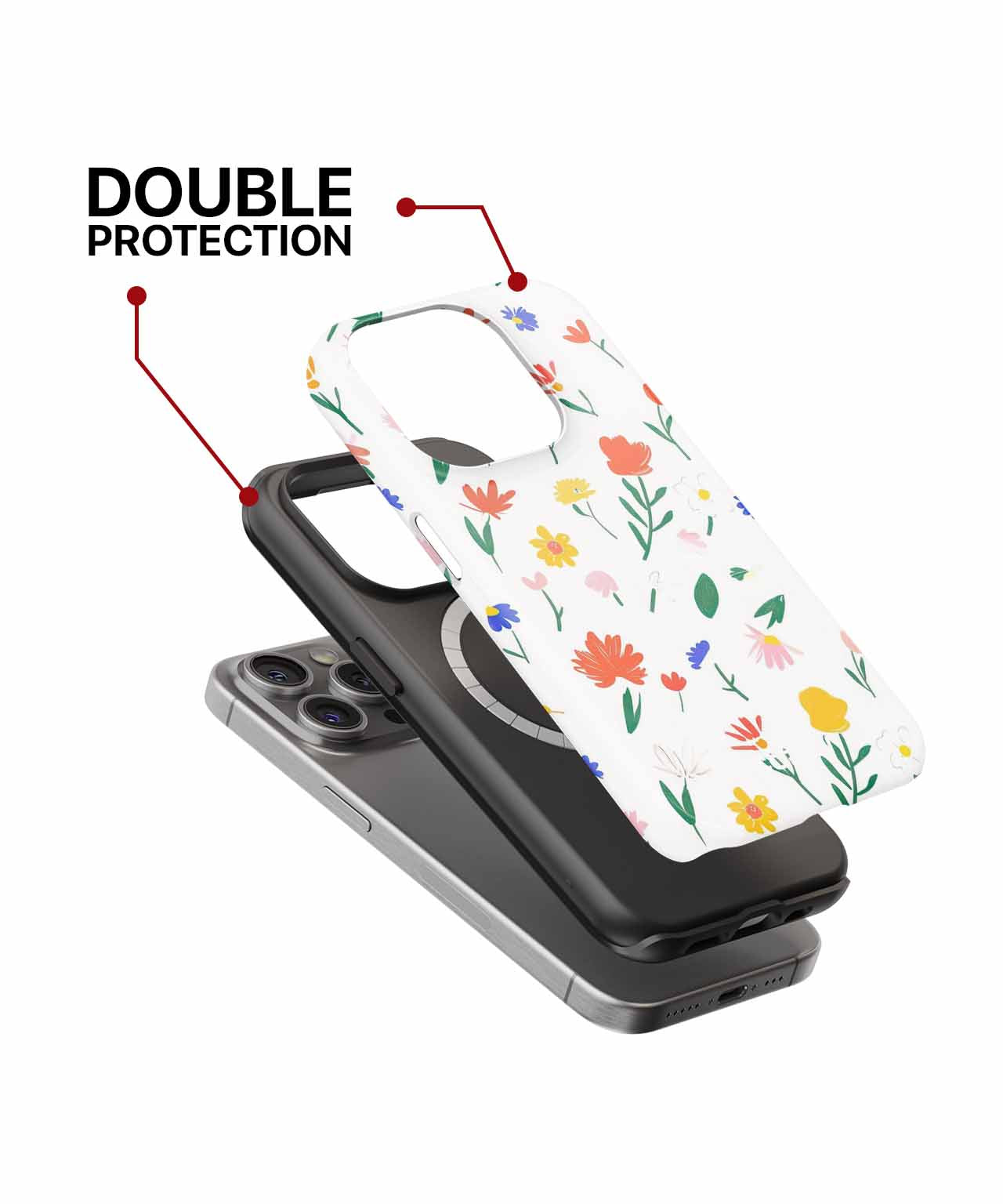 Floral Fiesta on a White Canvas iPhone case Case Cazify - Delivery Canada