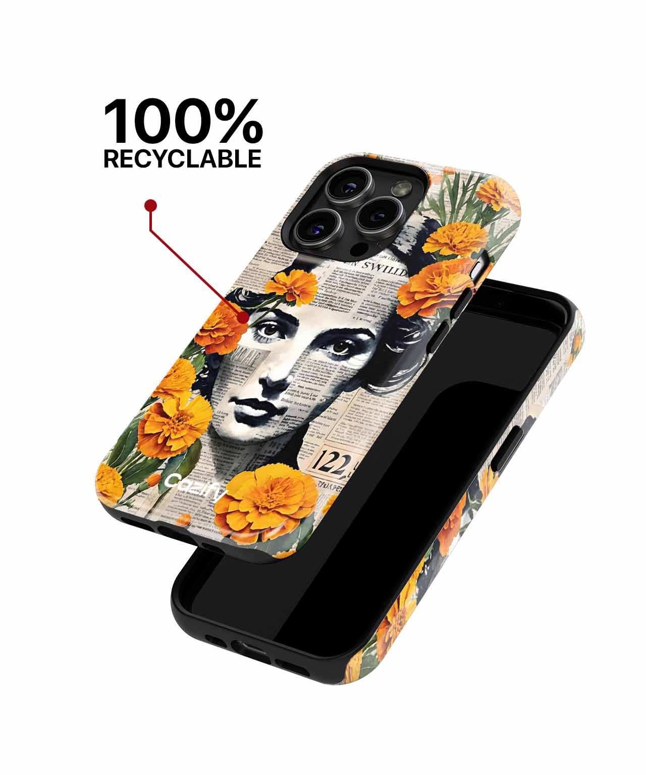 Flower Power Meets Vintage Chic iPhone case Case Cazify - Delivery Canada