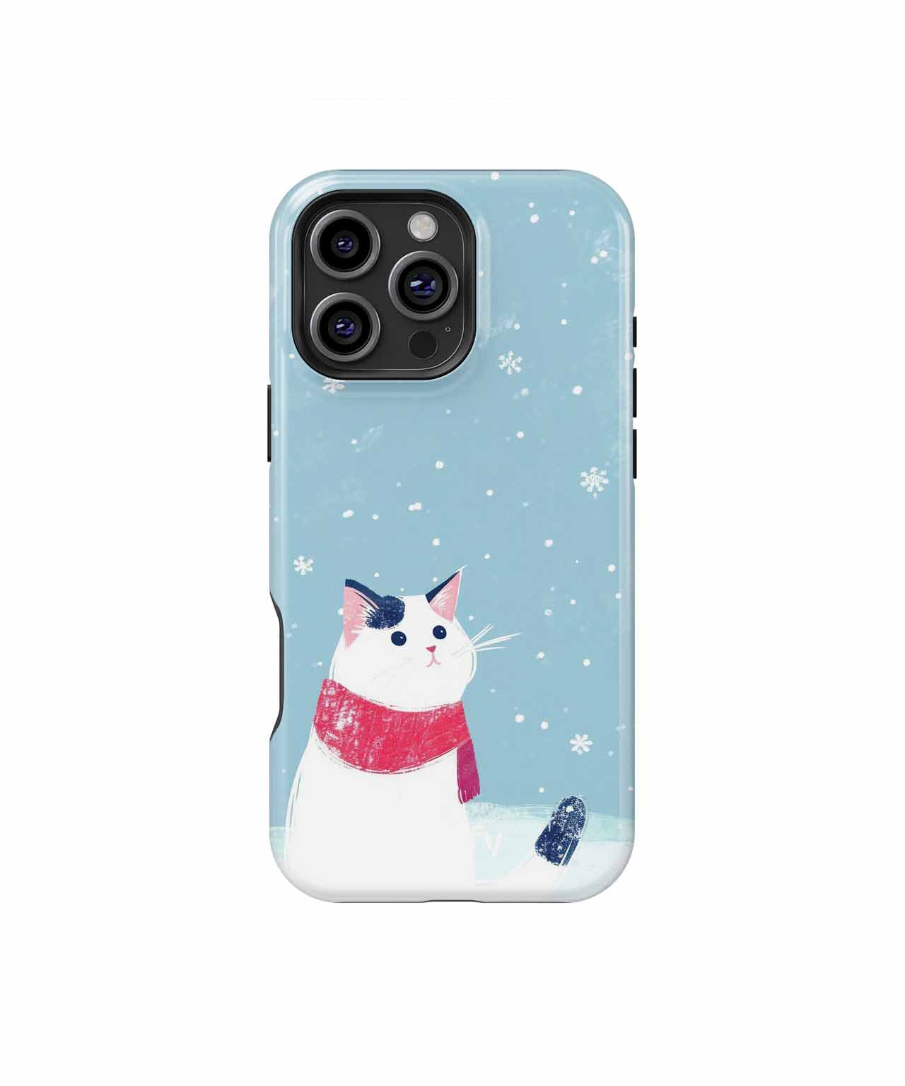 Fluffy Cat Enjoying Winter Wonderland iPhone case Case Cazify - Delivery Canada