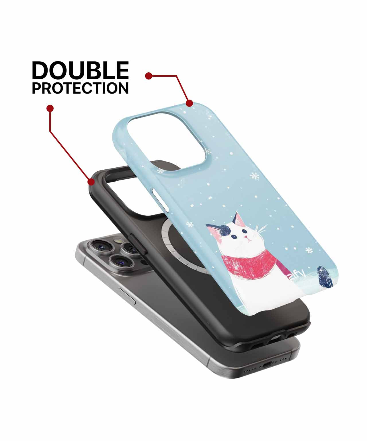 Fluffy Cat Enjoying Winter Wonderland iPhone case Case Cazify - Delivery Canada