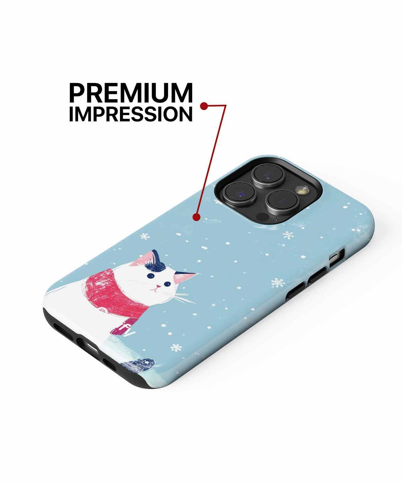 Fluffy Cat Enjoying Winter Wonderland iPhone case Case Cazify - Delivery Canada