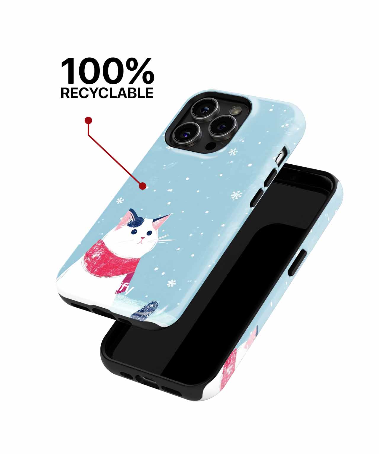 Fluffy Cat Enjoying Winter Wonderland iPhone case Case Cazify - Delivery Canada