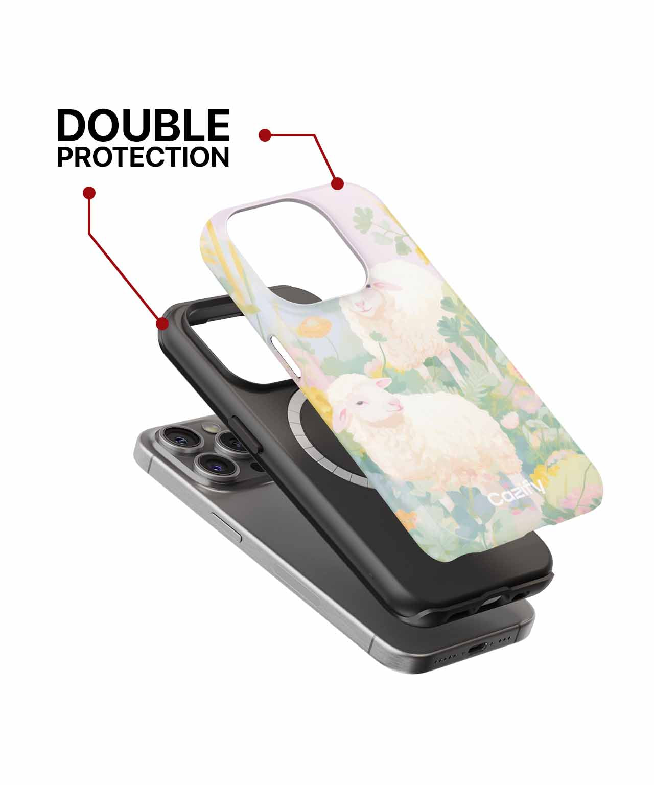 Fluffy Sheep frolicking in a Floral Paradise iPhone case Case Cazify - Delivery Canada