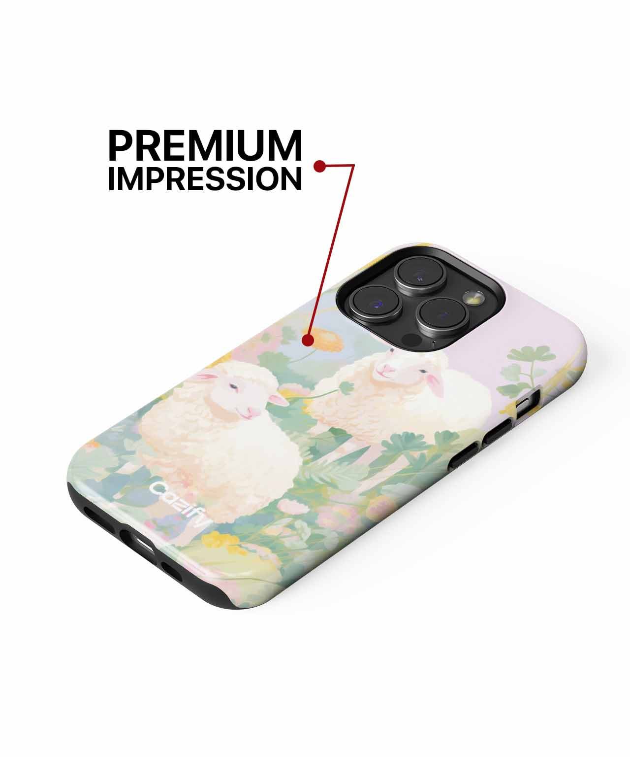Fluffy Sheep frolicking in a Floral Paradise iPhone case Case Cazify - Delivery Canada