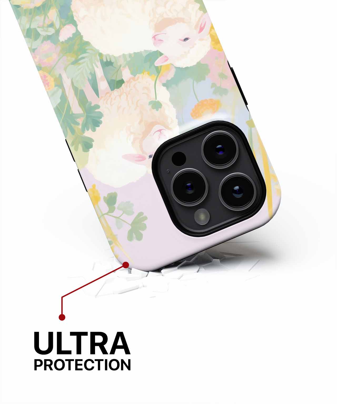 Fluffy Sheep frolicking in a Floral Paradise iPhone case Case Cazify - Delivery Canada