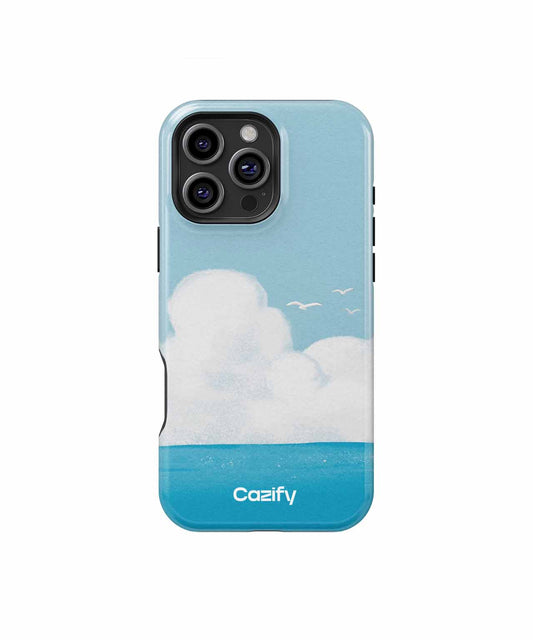 Fluffy White Clouds Over Blue Ocean iPhone case Case Cazify - Delivery Canada