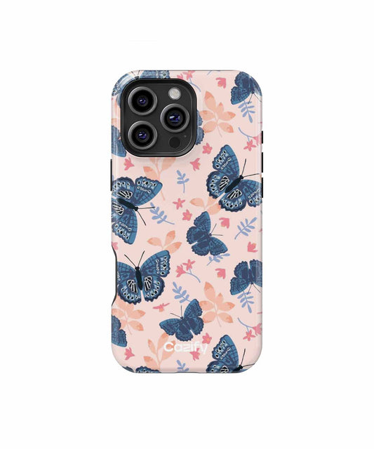 Fluttering Blue Butterflies on Floral Delight iPhone case Case Cazify - Delivery Canada