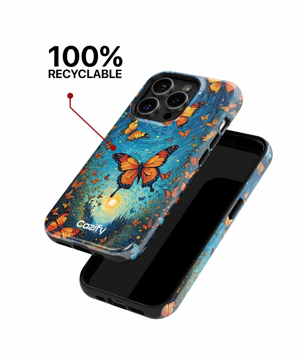 Fluttering Butterflies Under Moonlight iPhone case Case Cazify - Delivery Canada