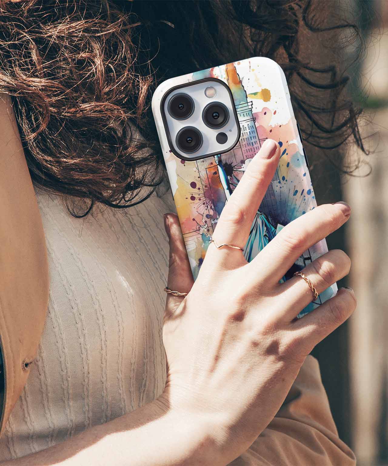 Freedom's Colorful Glow in the Big City iPhone case Case Cazify - Delivery Canada