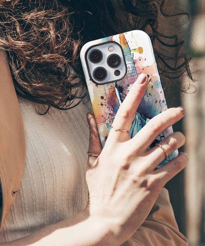 Freedom's Colorful Glow in the Big City iPhone case Case Cazify - Delivery Canada