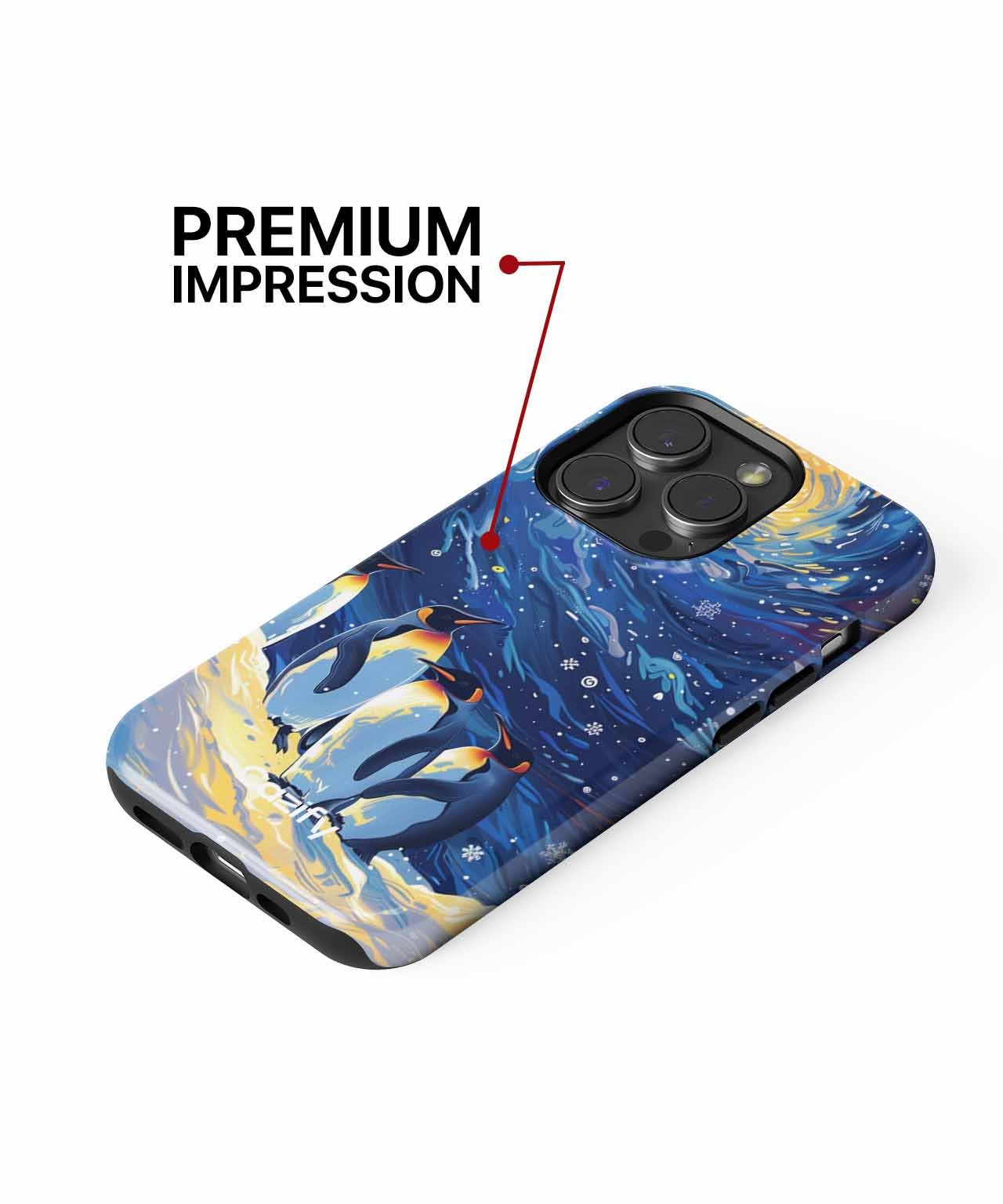 Frozen Penguins in Cosmic Wonderland iPhone case Case Cazify - Delivery Canada