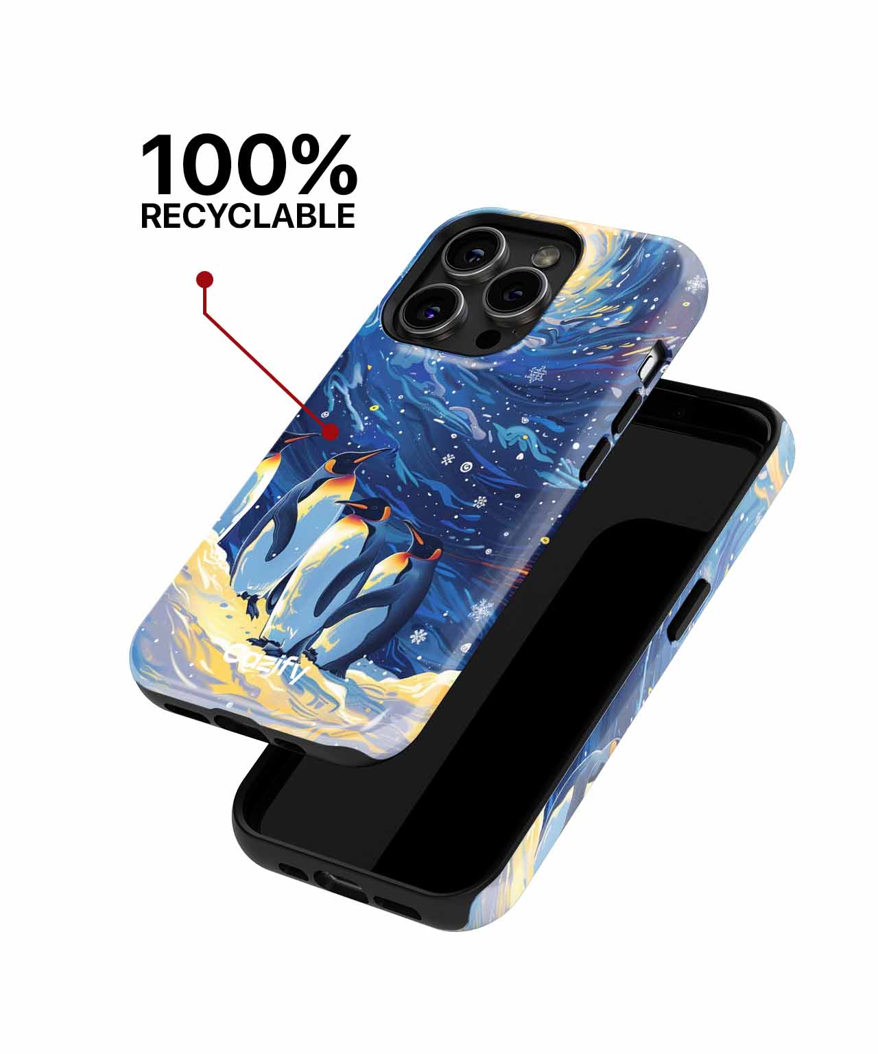 Frozen Penguins in Cosmic Wonderland iPhone case Case Cazify - Delivery Canada
