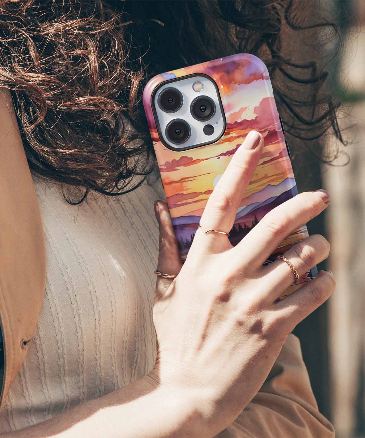 Glorious Sunset Over Majestic Mountains iPhone case Case Cazify - Delivery Canada