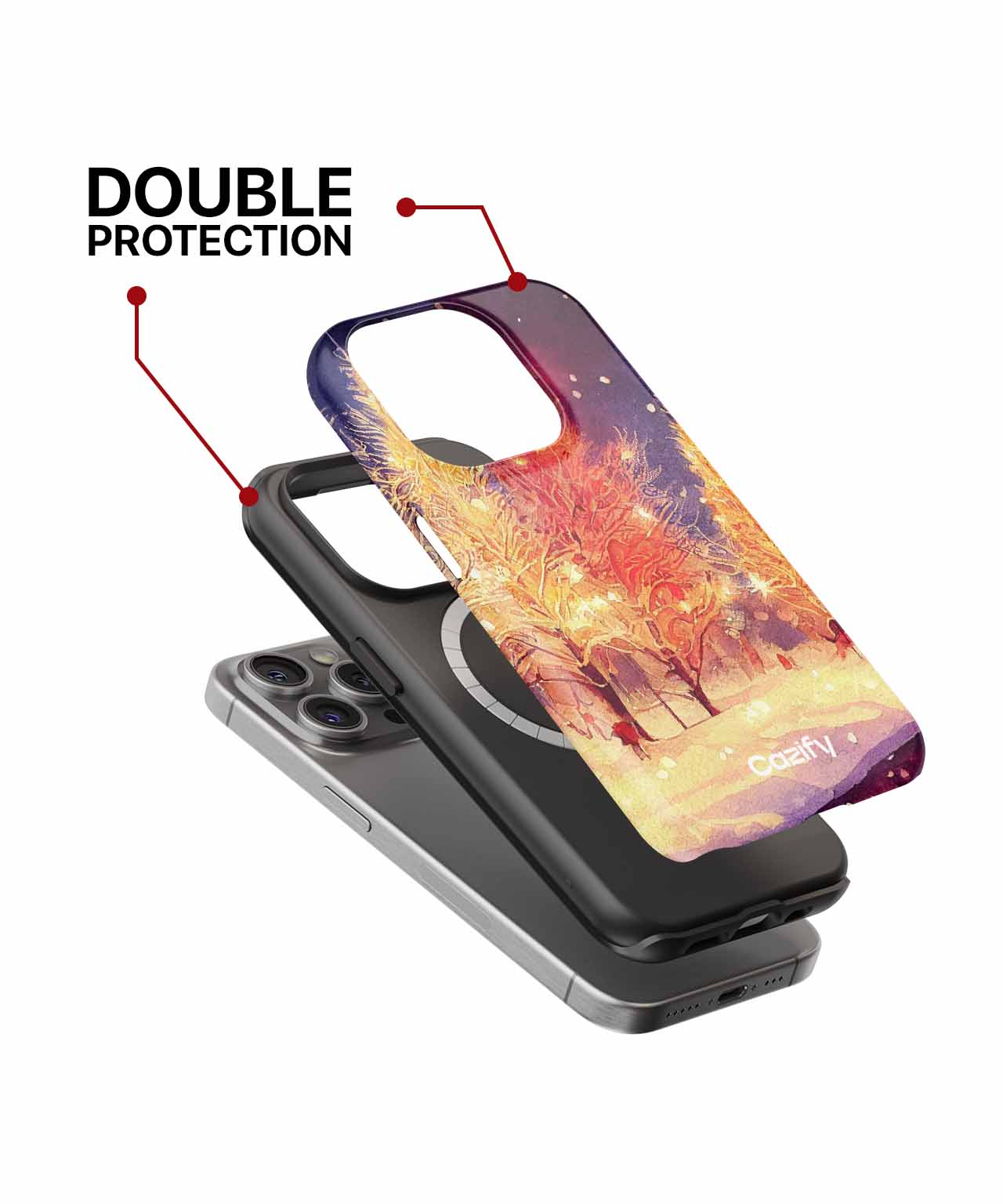 Glowing Winter Wonderland with Colorful Trees iPhone case Case Cazify - Delivery Canada