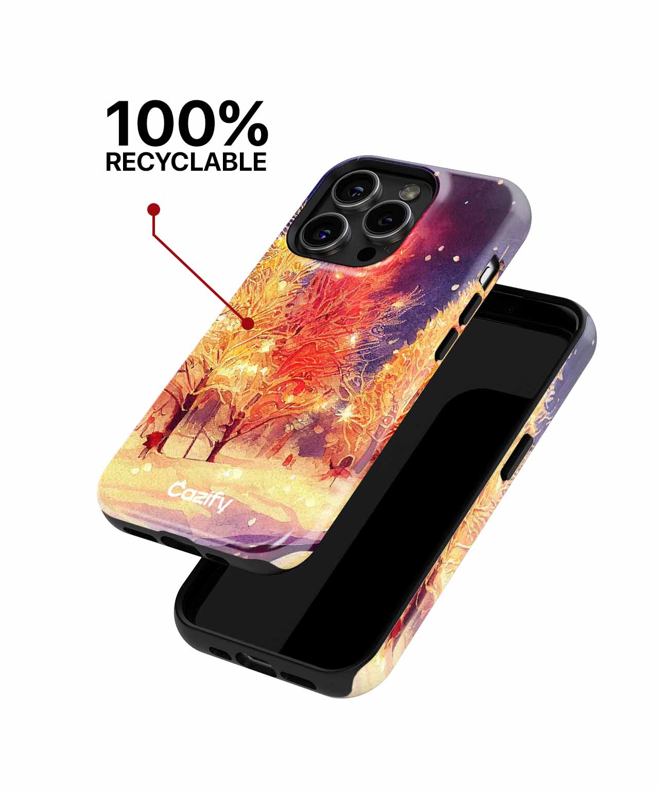 Glowing Winter Wonderland with Colorful Trees iPhone case Case Cazify - Delivery Canada