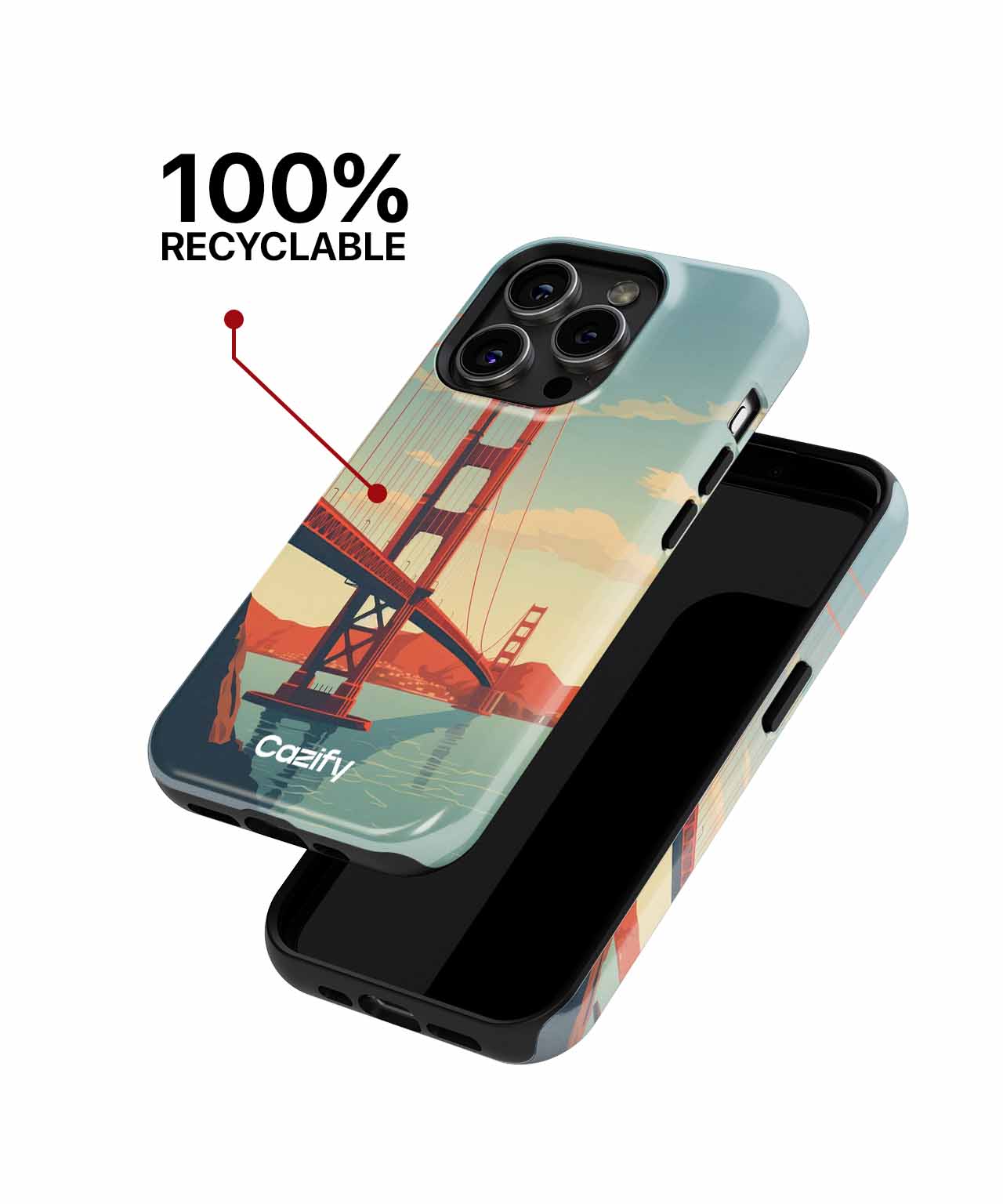 Golden Gate Bridge Over Water Bliss iPhone case Case Cazify - Delivery Canada