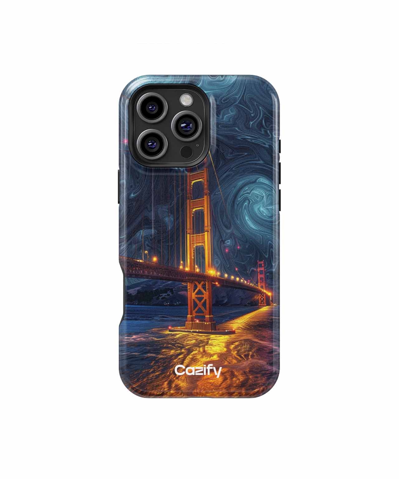Golden Gate Bridge Under Cosmic Swirls iPhone case Case Cazify - Delivery Canada