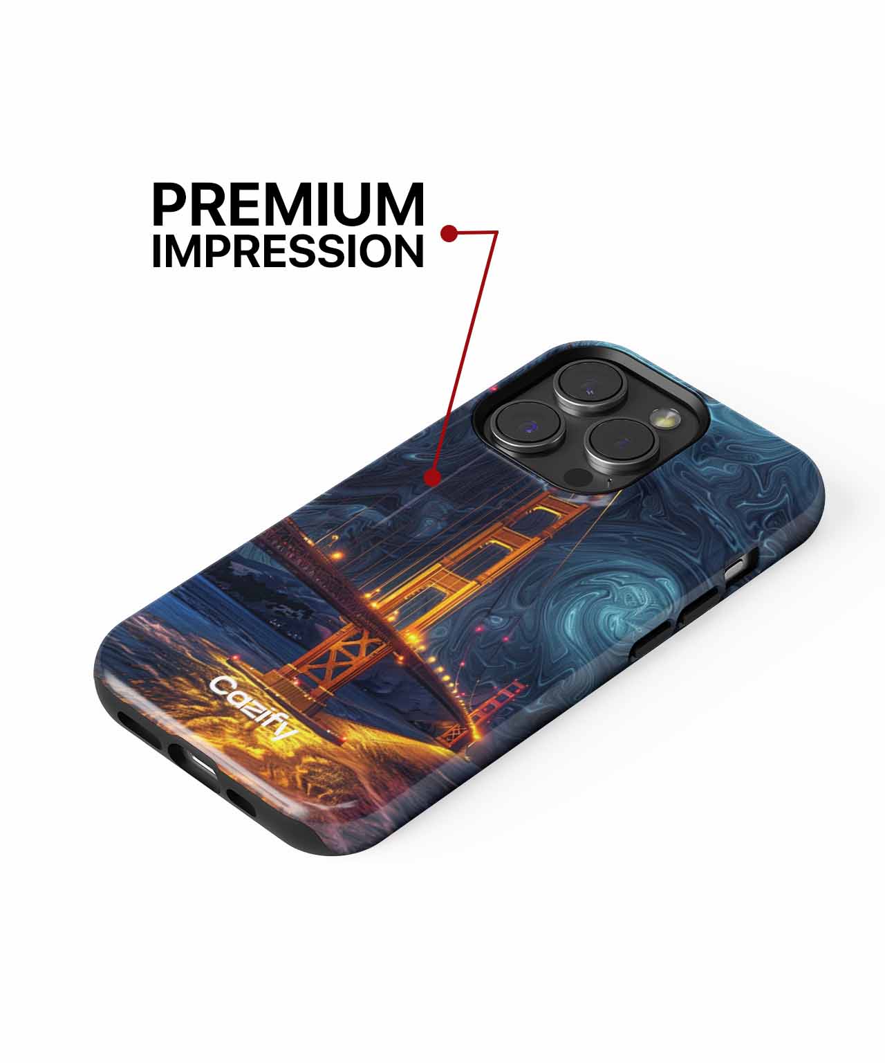 Golden Gate Bridge Under Cosmic Swirls iPhone case Case Cazify - Delivery Canada