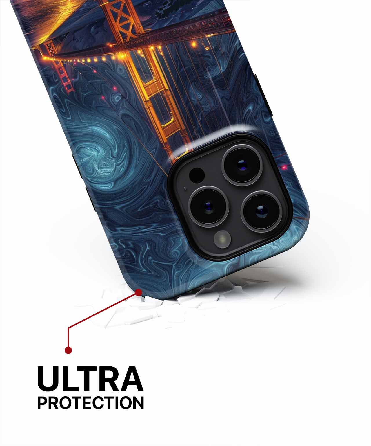 Golden Gate Bridge Under Cosmic Swirls iPhone case Case Cazify - Delivery Canada