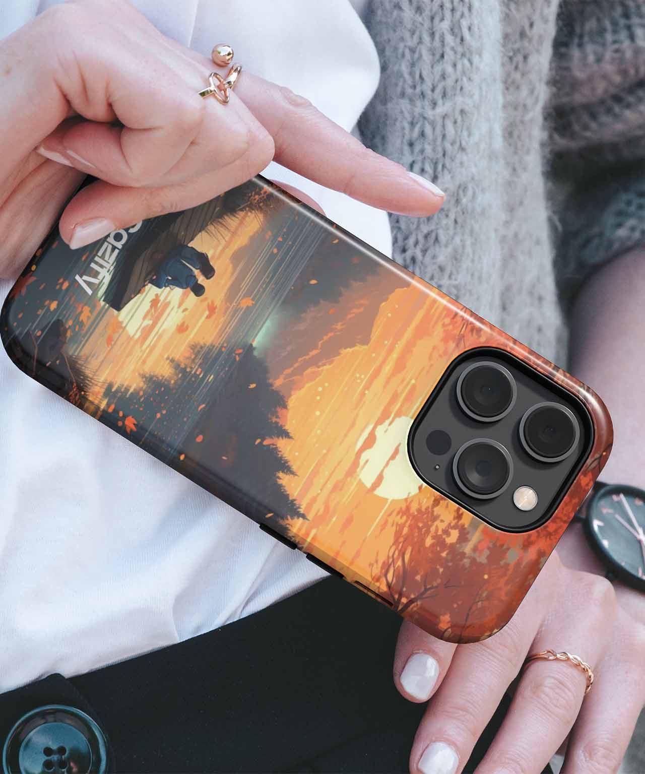 Golden Sunset Autumn Dreams iPhone case Case Cazify - Delivery Canada