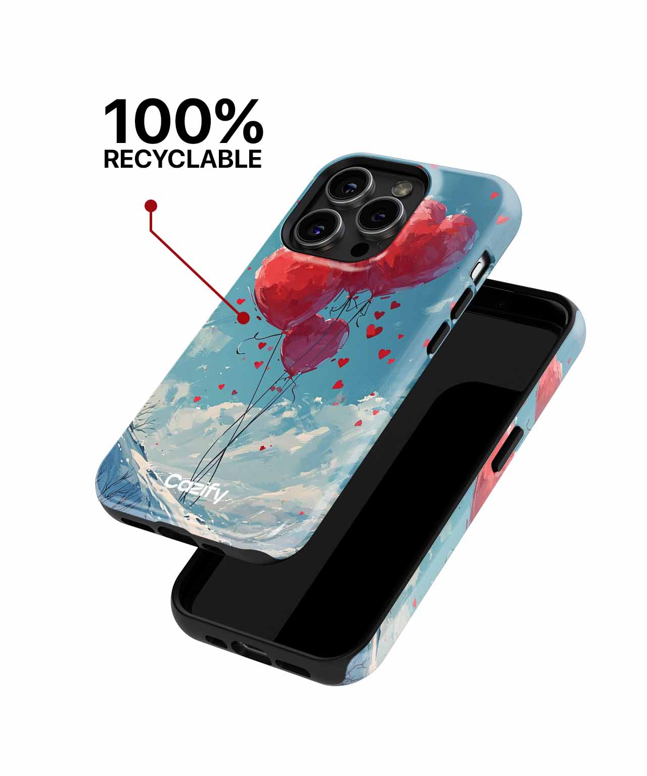 Hearts Floating in Winter Wonderland iPhone case Case Cazify - Delivery Canada