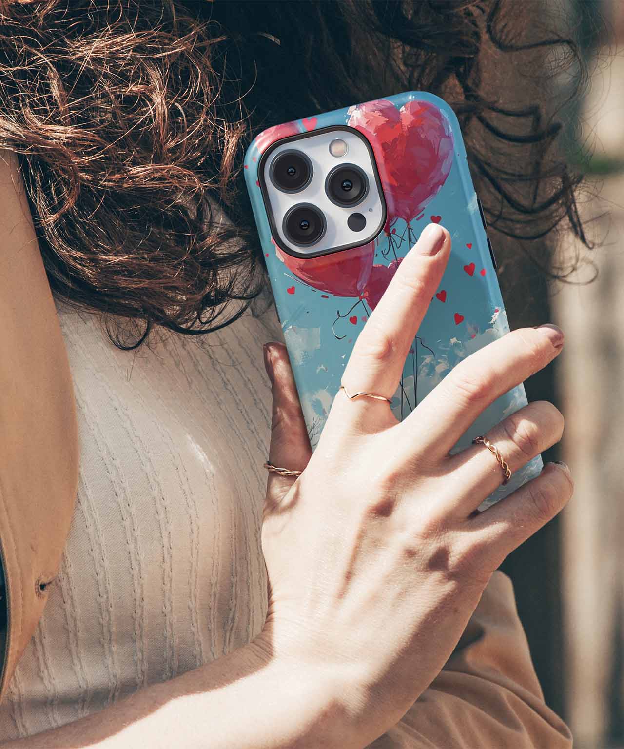 Hearts Floating in Winter Wonderland iPhone case Case Cazify - Delivery Canada
