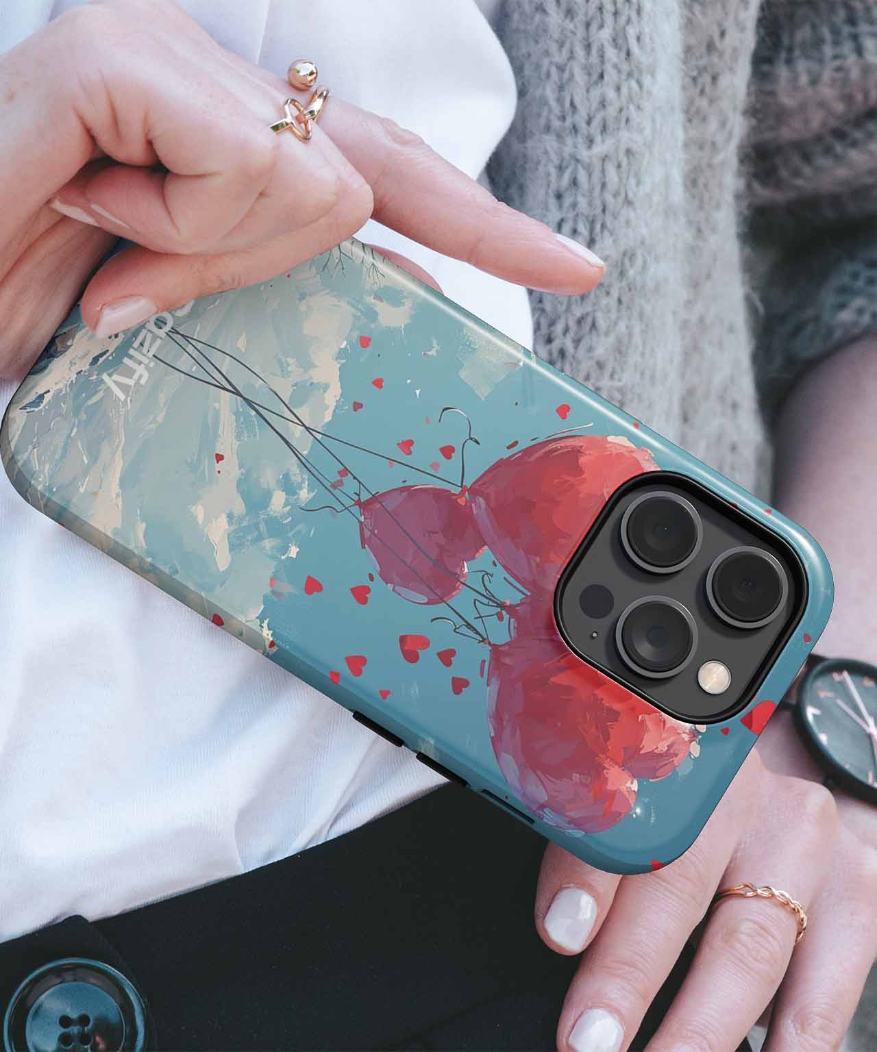Hearts Floating in Winter Wonderland iPhone case Case Cazify - Delivery Canada