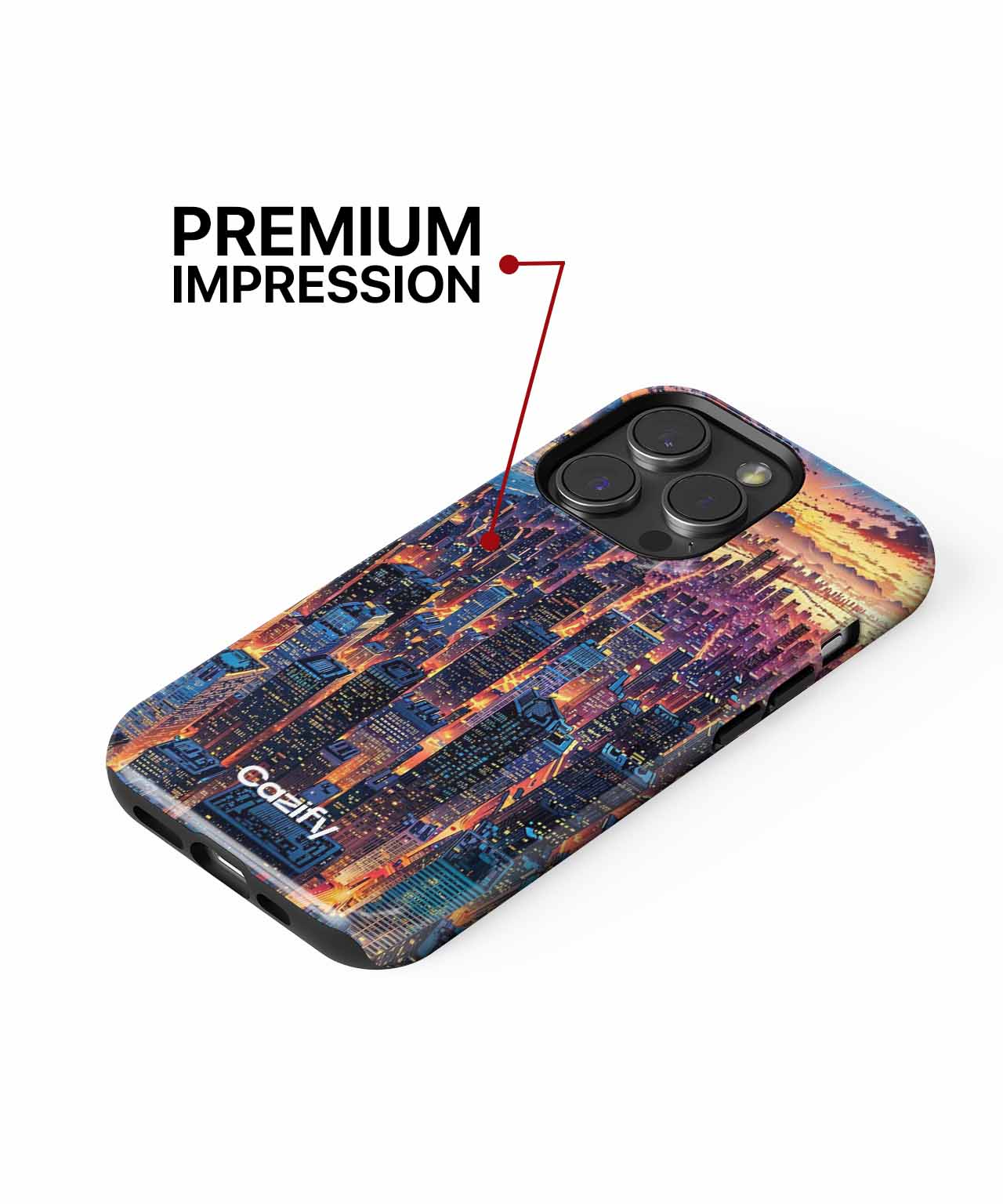 Illuminated Cityscape at Dusk iPhone case Case Cazify - Delivery Canada