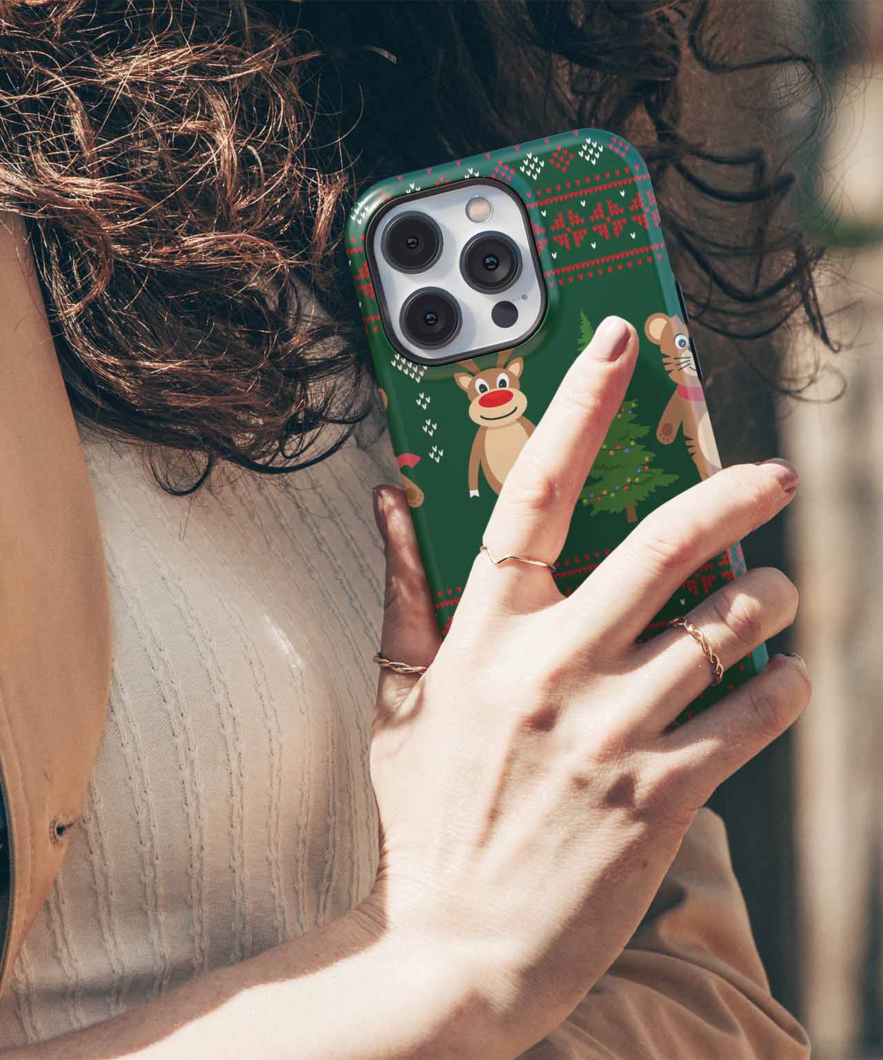 Jolly Animal Parade on a Festive Background iPhone case Case Cazify - Delivery Canada