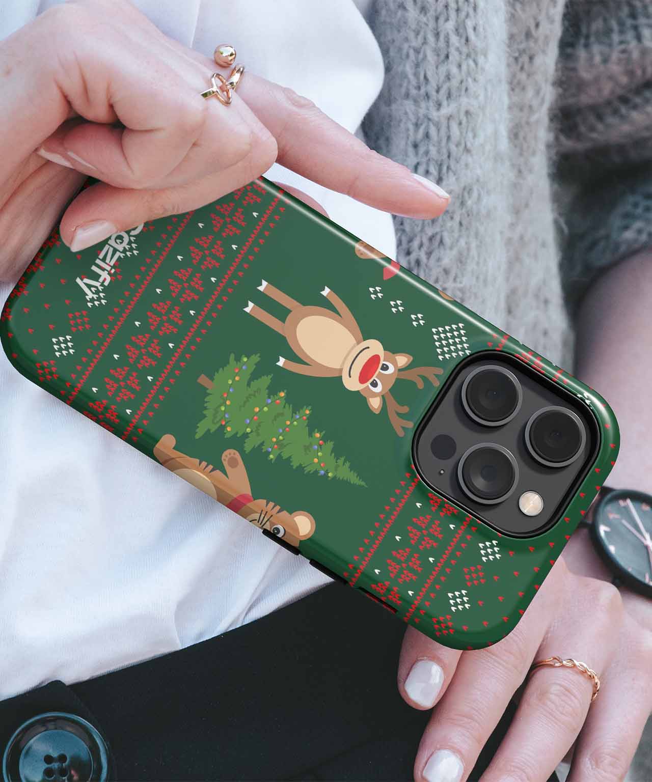 Jolly Animal Parade on a Festive Background iPhone case Case Cazify - Delivery Canada