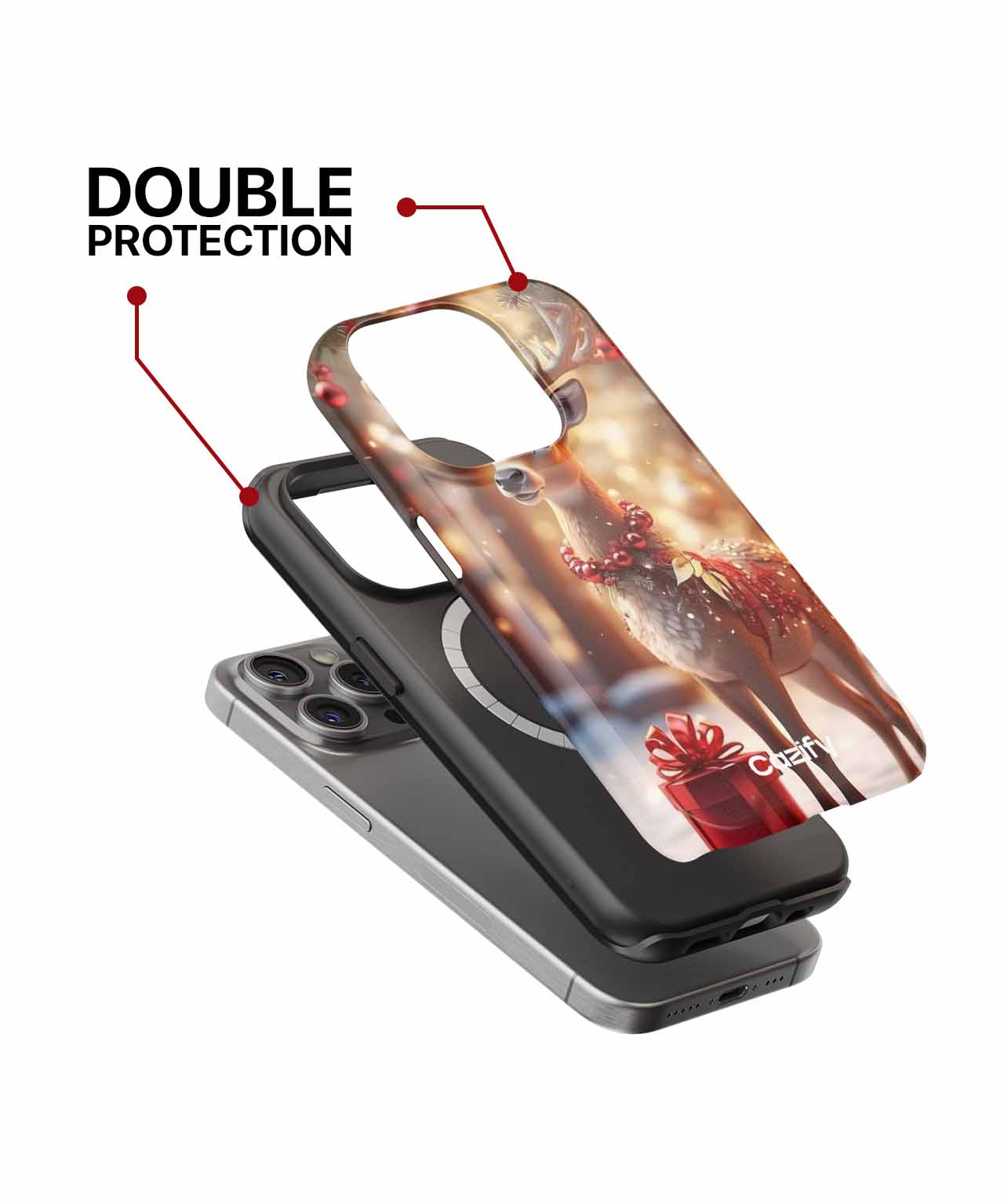 Jolly Reindeer in a Festive Pose iPhone case Case Cazify - Delivery Canada