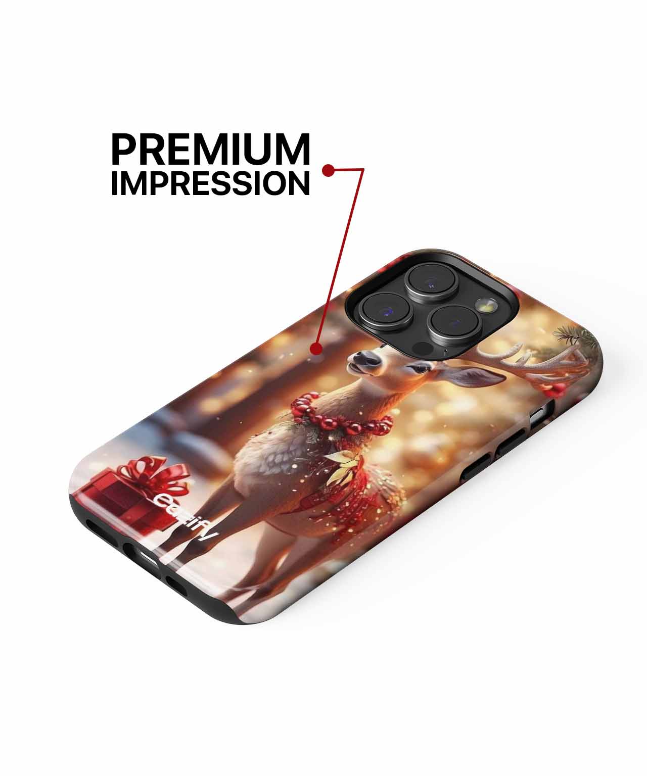 Jolly Reindeer in a Festive Pose iPhone case Case Cazify - Delivery Canada