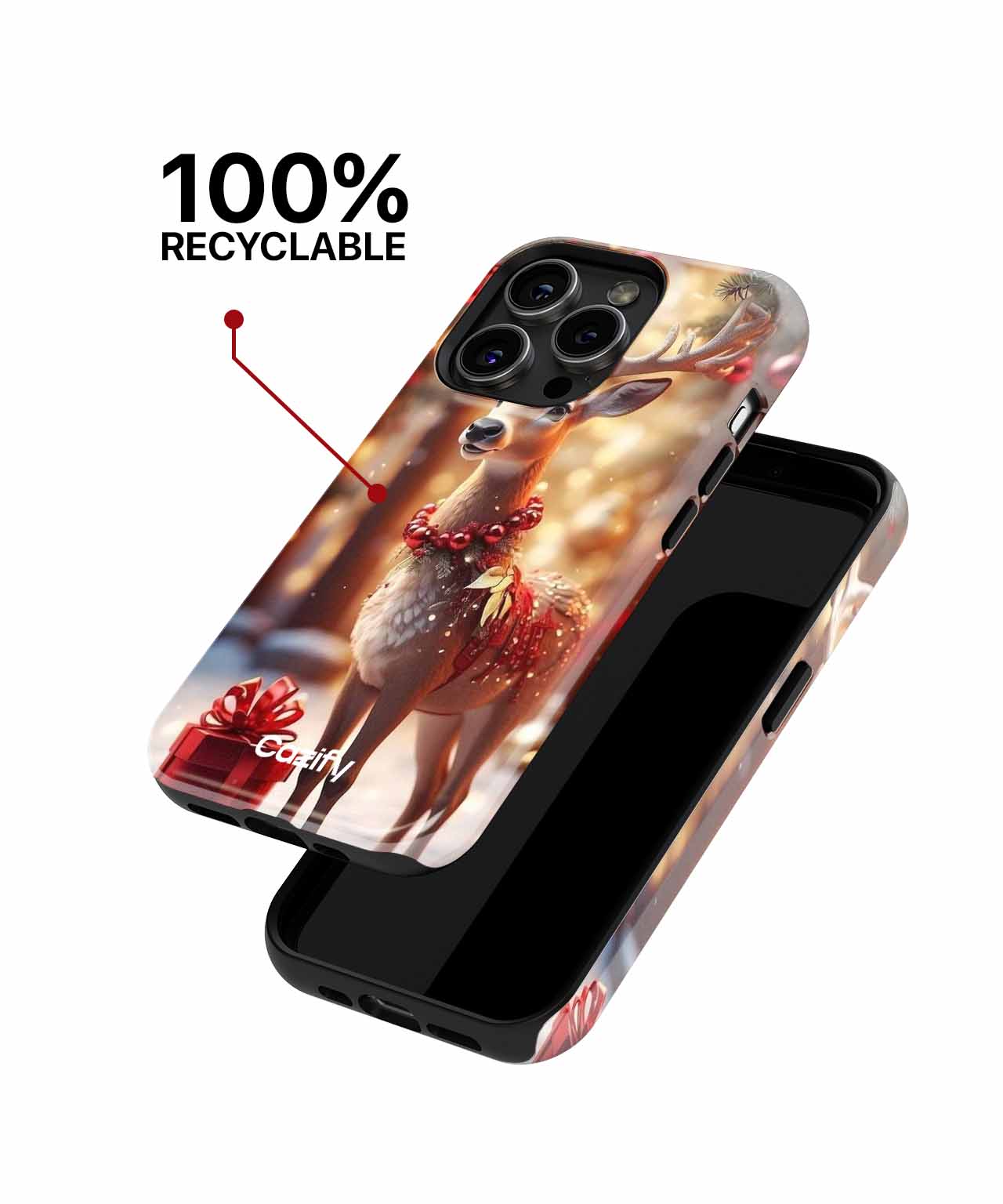 Jolly Reindeer in a Festive Pose iPhone case Case Cazify - Delivery Canada