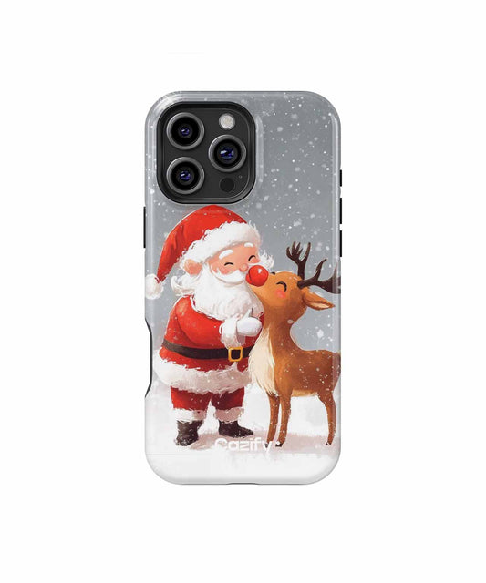 Jolly Santa and Reindeer Friendship iPhone case Case Cazify - Delivery Canada