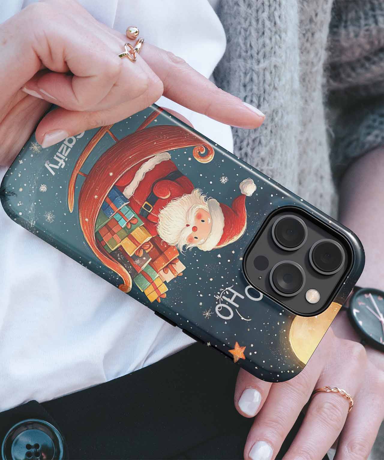Jolly Santa's Gift Giving Adventure iPhone case Case Cazify - Delivery Canada