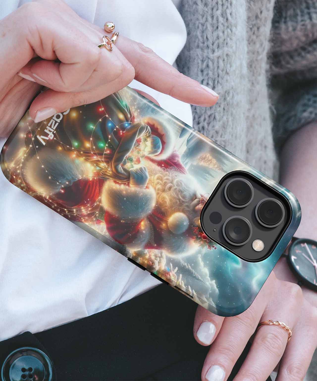 Jolly Santa Spreading Holiday Cheer iPhone case Case Cazify - Delivery Canada